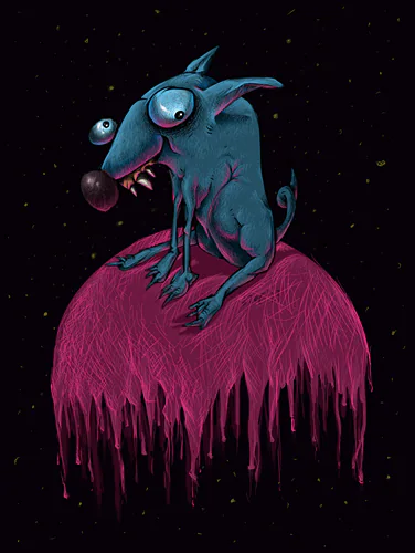 Little Almost PinkDog — artwork from the B2BW collection